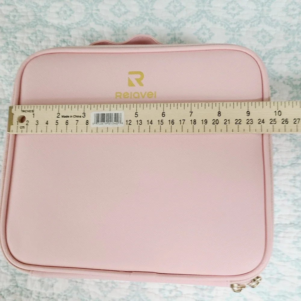 Relavel Pink Travel Makeup Organizer Hard‎ Shell Coquette Minimalist Clean Girl